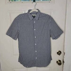 H&M short sleeve black and white checkered short sleeve men's M